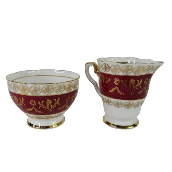 Salisbury Bone China Creamer Cup Sugar Bowl Set Small - Picture 2 of 7